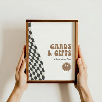 Rad Cool Dude Boy's Chequered Retro Gifts Sign
