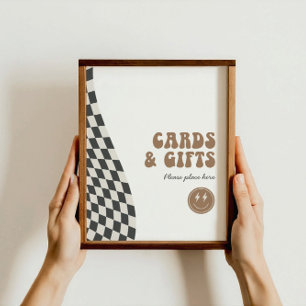 Rad Cool Dude Boy's Chequered Retro Gifts Sign
