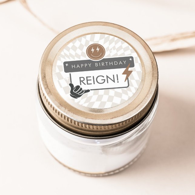 Rad Cool Dude | Boys Retro Skater Birthday Classic Round Sticker (Creator Uploaded)