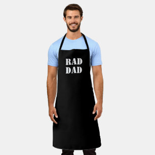 Rad Dad black white modern typography cool Apron