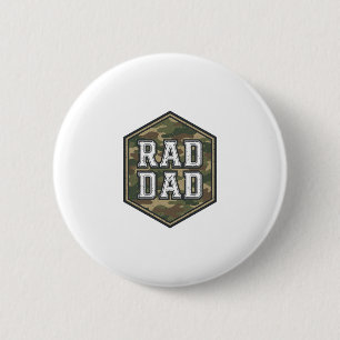 Rad Dad Camo Hexagon Vintage Engraving Design_1 6 Cm Round Badge