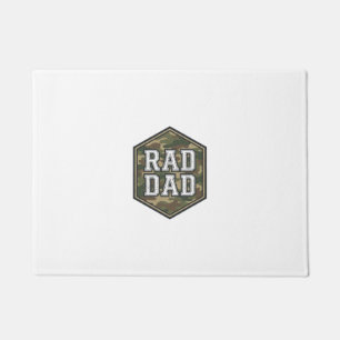 Rad Dad Camo Hexagon Vintage Engraving Design_1 Doormat