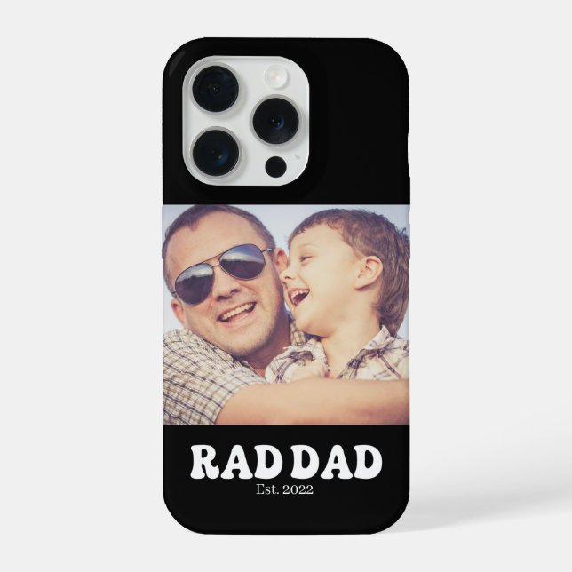 Rad Dad Est. Retro Photo iPhone Case (Back)