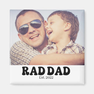 Rad Dad Est. Retro Photo Magnet