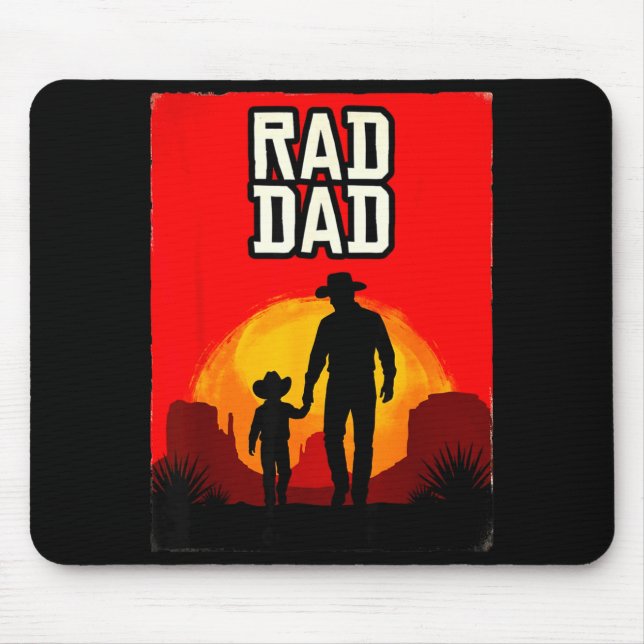 Rad dad father and son western sunset  mouse pad (Front)