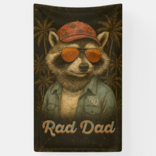 Rad Dad Funny Happy Father's Day Vintage Banner