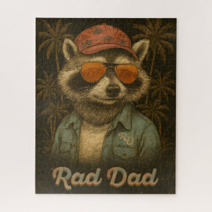Rad Dad Funny Happy Father's Day Vintage Jigsaw Puzzle