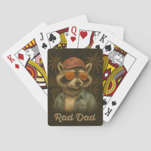 Rad Dad Funny Happy Father's Day Vintage Playing Cards