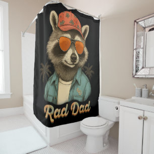 Rad Dad Funny Happy Father's Day Vintage Shower Curtain