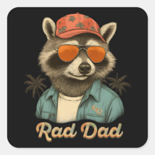 Rad Dad Funny Happy Father's Day Vintage Square Sticker