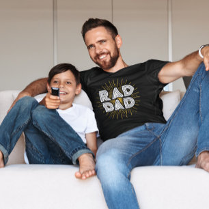 Rad Dad Kid's Gift To Father White Typography T-Shirt