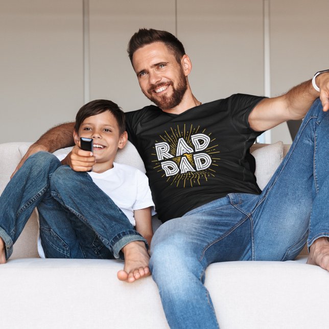 Rad Dad Kid's Gift To Father White Typography  T-Shirt (Creator Uploaded)