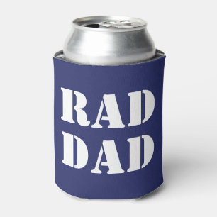 Rad Dad navy blue & white Modern typography cool Can Cooler