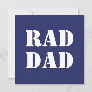 Rad Dad neon navy white modern typography card