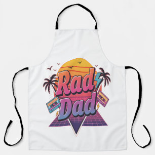 Rad Dad – Retro 80s Neon Style for Cool Fathers Apron