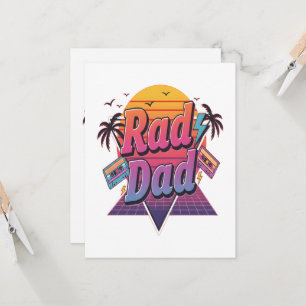 Rad Dad – Retro 80s Neon Style for Cool Fathers Invitation