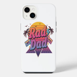 Rad Dad – Retro 80s Neon Style for Cool Fathers iPhone 14 Plus Case