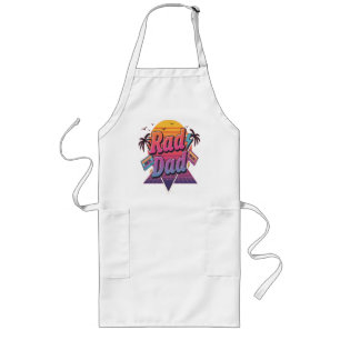 Rad Dad – Retro 80s Neon Style for Cool Fathers Long Apron