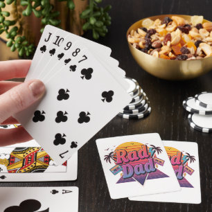 Rad Dad – Retro 80s Neon Style  for Cool Fathers Playing Cards