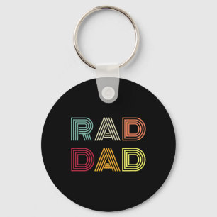 Rad Dad Shirt Men Father's Day Vintage Matching Key Ring