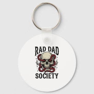Rad Dad Society Vintage Skull Snake Shirt Design_1 Key Ring