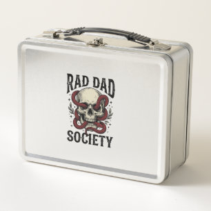 Rad Dad Society Vintage Skull Snake Shirt Design_1 Metal Lunch Box