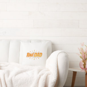 Rad DAD Throw Pillow – Retro Vintage Style for Coo