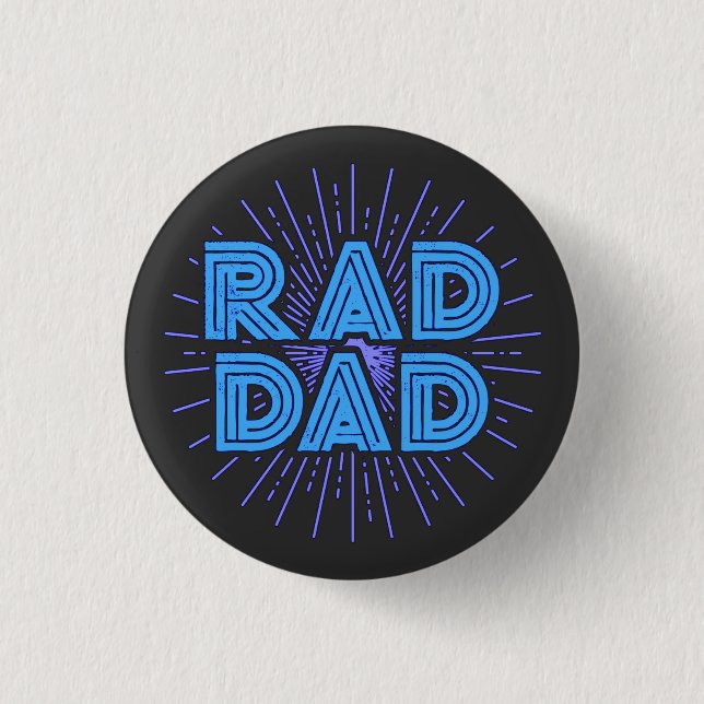 Rad Dad Typography Design | Fathers Day 3 Cm Round Badge (Front)