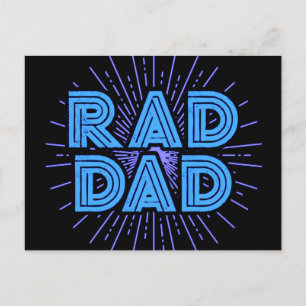 Rad Dad Typography Design Fathers Day Postcard