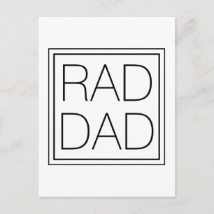 Rad Dad white black minimalist typography modern Postcard