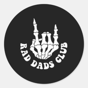 Rad Dads Club Funny Fathers Day Cool Dads Club Classic Round Sticker