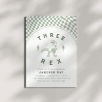 Rad Dinosaur Three Rex Boys Green Birthday