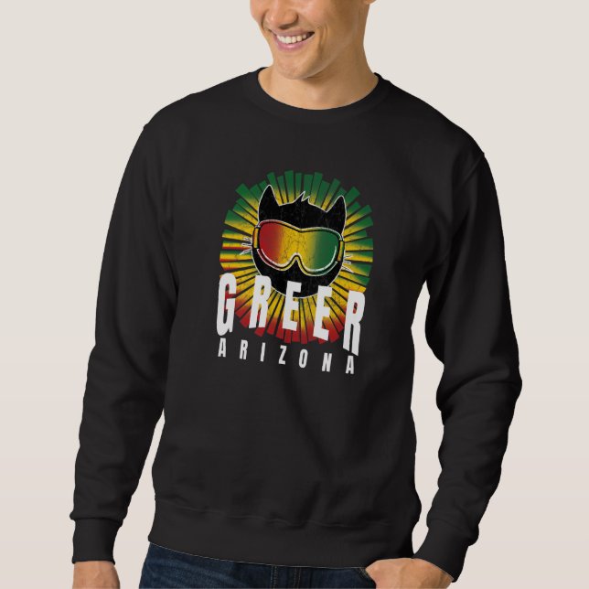 Rad Greer AZ Reggae Kitty Cat w Jamaican Ski Goggl Sweatshirt (Front)