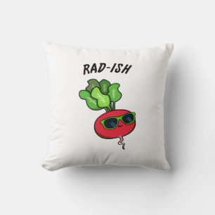 Rad-ish Funny Vegetable Radish Pun  Cushion