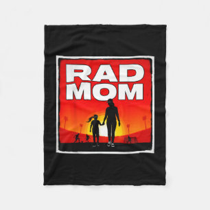 Rad mum mother and daughter soccer mum sunset girl fleece blanket