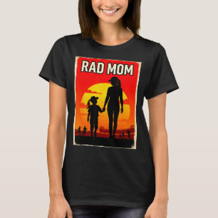 Rad mum mother and daughter soccer mum sunset girl T-Shirt