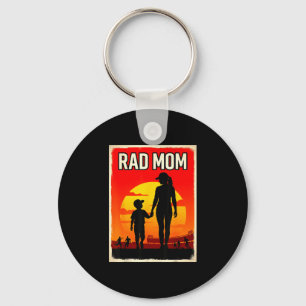Rad mum mother and son soccer mum sunset key ring