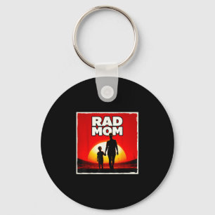 Rad mum mother and son soccer mum sunset  key ring