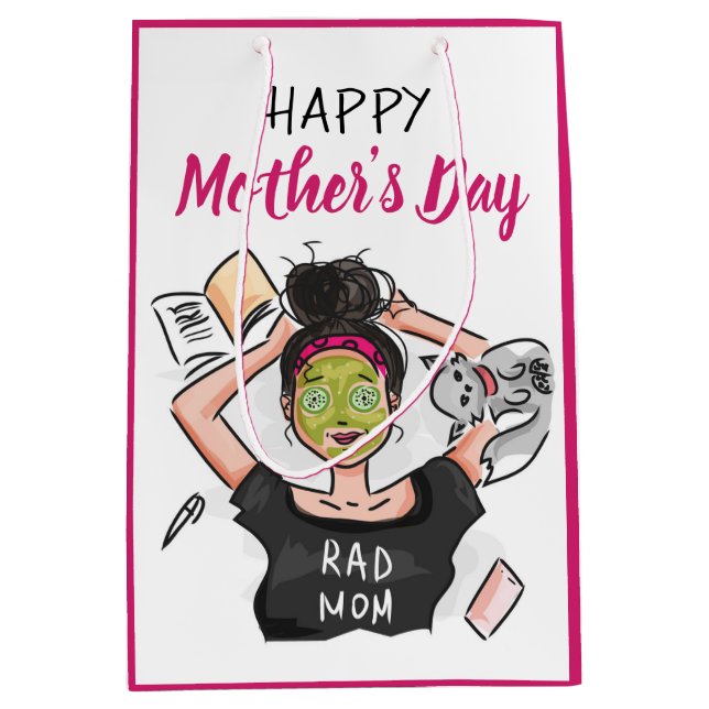 Rad Mum's Relaxing Mother's Day Off Medium Gift Bag (Front)