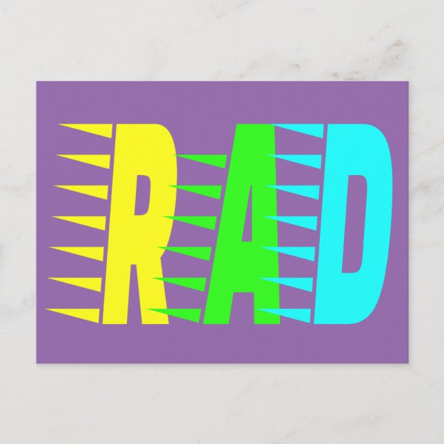 RAD Neon Colours Postcard (Front)