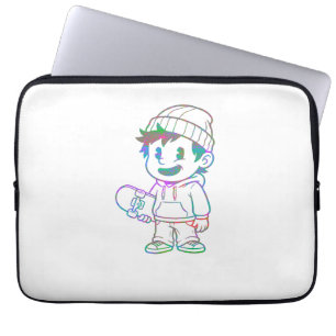 Rad Orange: Skater Boy Retro Laptop Sleeve