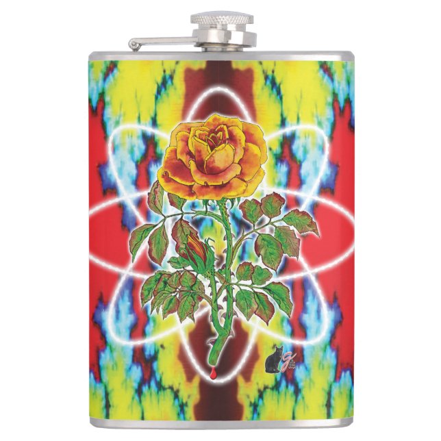 Rad Rad Rose  Hip Flask (Front)