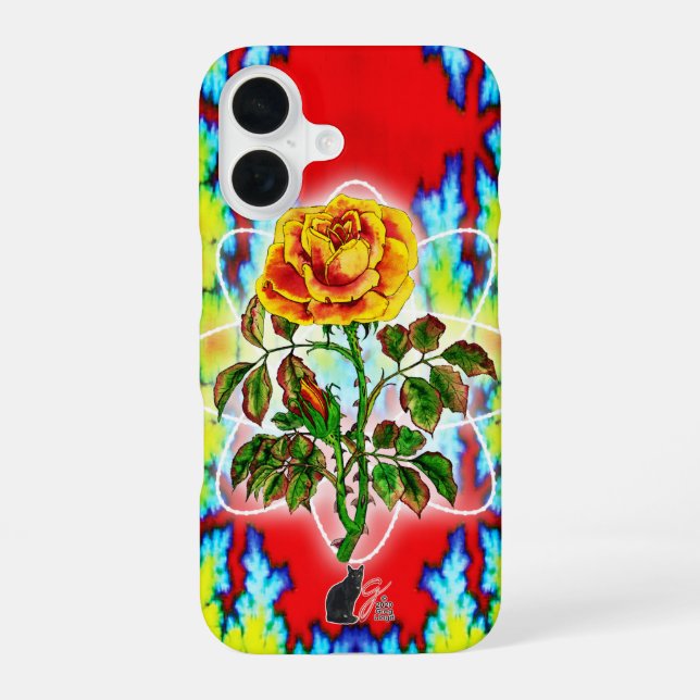 Rad Rad Rose iPhone 16 Case (Back)