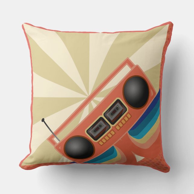 Rad Retro Boombox Radio Cushion (Front)