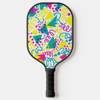 Rad Retro Memphis Pattern Neon 80s Pop Art Pickleball Paddle