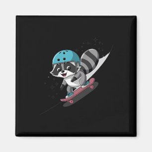 Rad Rocket Raccoon Skateboarding Star Magnet