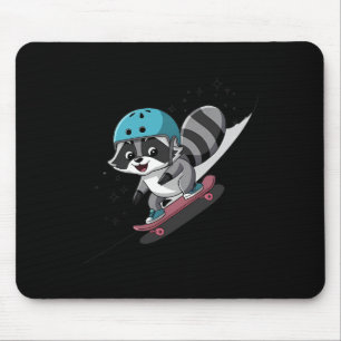 Rad Rocket Raccoon Skateboarding Star Mouse Pad