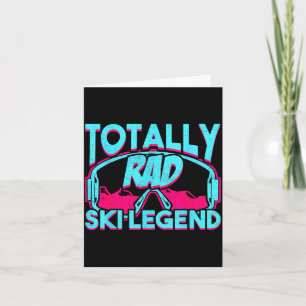 Rad ski legend retro vintage 80s 90s skiing outfit card