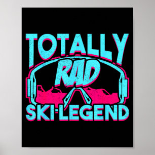 Rad ski legend retro vintage 80s 90s skiing outfit poster