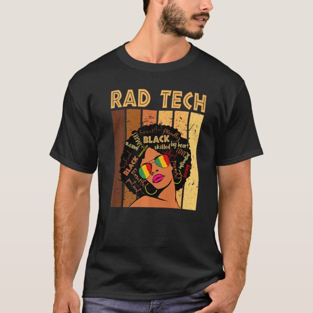 Rad Tech Afro African American Women Black History T-Shirt (Front)
